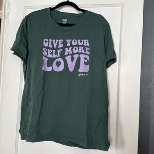 Victorias Secret PINK, green graphic tshirt, XL